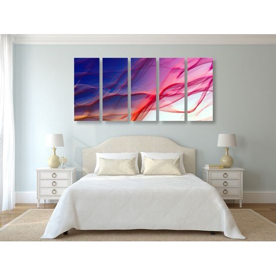 5-dielny obraz abstraktné vzory na farebnom pozadí