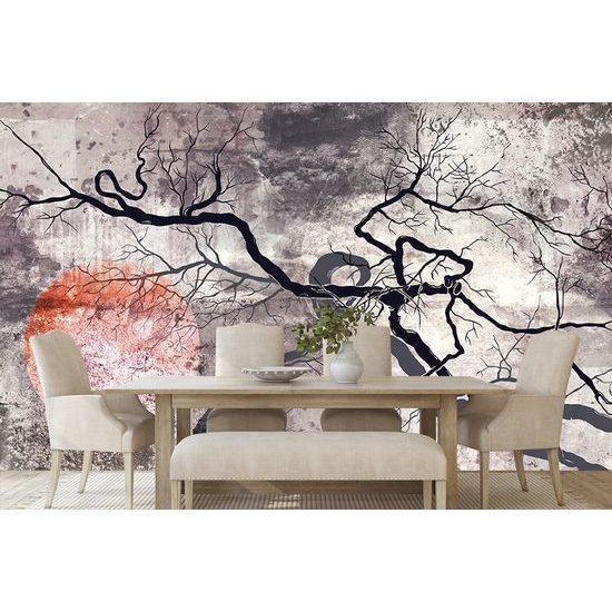 Nezvyčajná samolepiaca tapeta fiktívne stromy