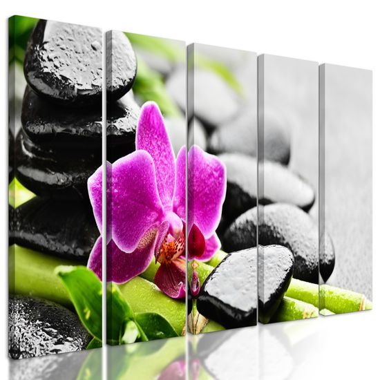 5-dielny obraz wellnes zátišie po daždi