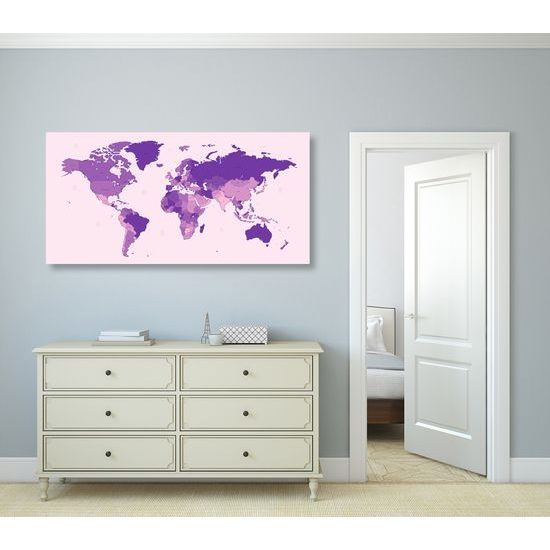 Obraz mapa štátov vo fialovom prevedení