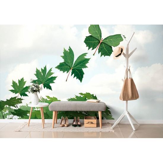 Zaujímavá samolepiaca tapeta odlietajúce listy