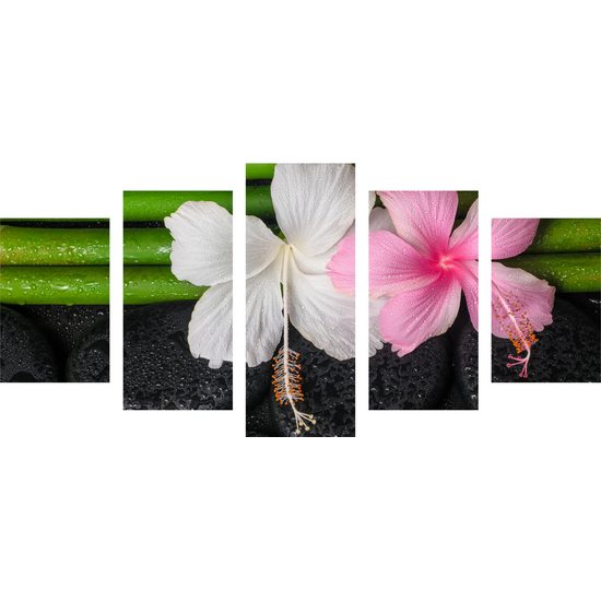 5-dielny obraz bambus a zen kamene