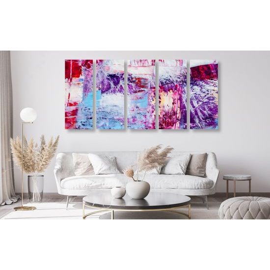 5-dielny obraz fialové abstraktné umenie