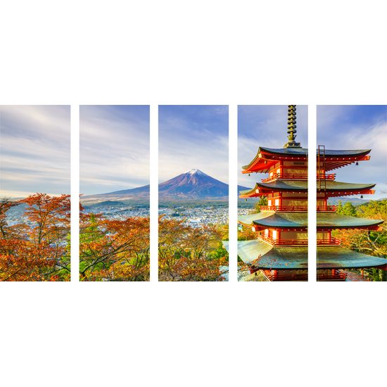 5-dielny obraz krása Japonska