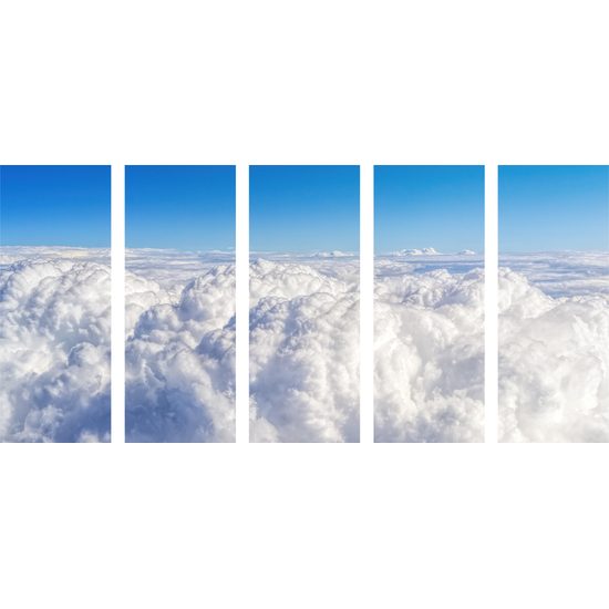 5-dielny obraz krásne biele oblaky
