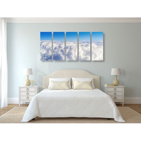5-dielny obraz krásne biele oblaky