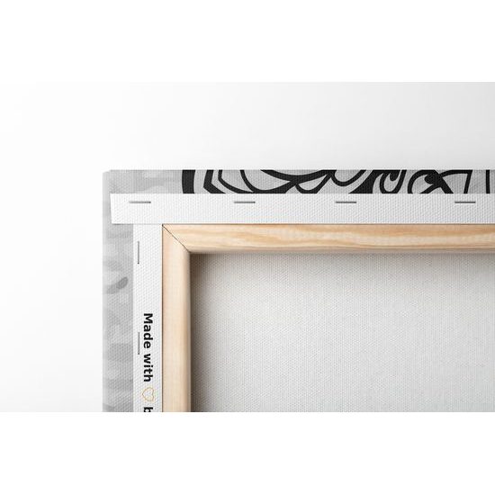 Obraz Mandala na telovom pozadí v čiernobielom prevedení