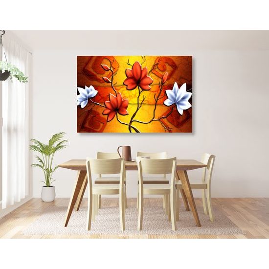 Obraz hieroglyfy a africké kvety