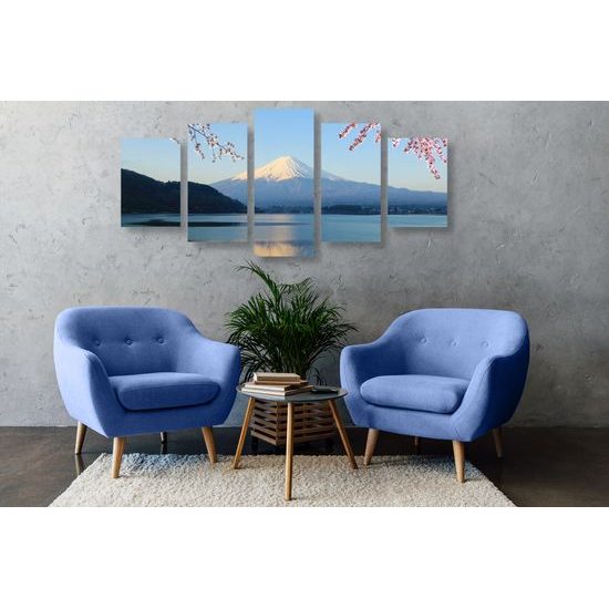 5-dielny obraz výhľad na krásnu horu Fuji