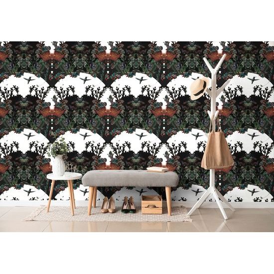 Tapeta magická lúka na bielom pozadí