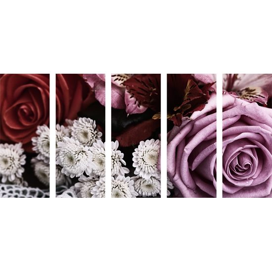 5-dielny obraz nádherná sviatočná kytica