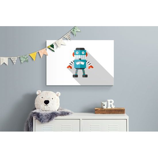 Tapeta zábavný modrý robot