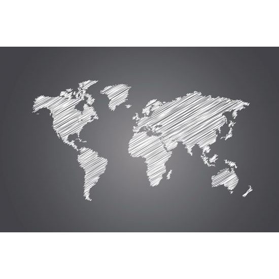 Samolepiaca tapeta zaujímavá mapa na čiernobielom pozadí