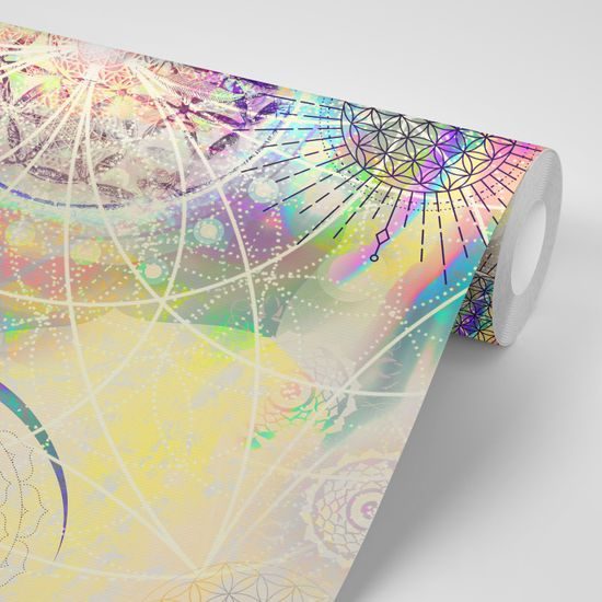 Samolepiaca tapeta nezvyčajná Mandala vo farebnom prevedení