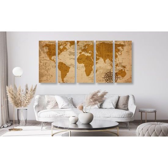 5-dielny obraz historická mapa