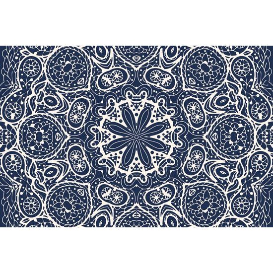 Tapeta Mandala v tmavomodrom štýle