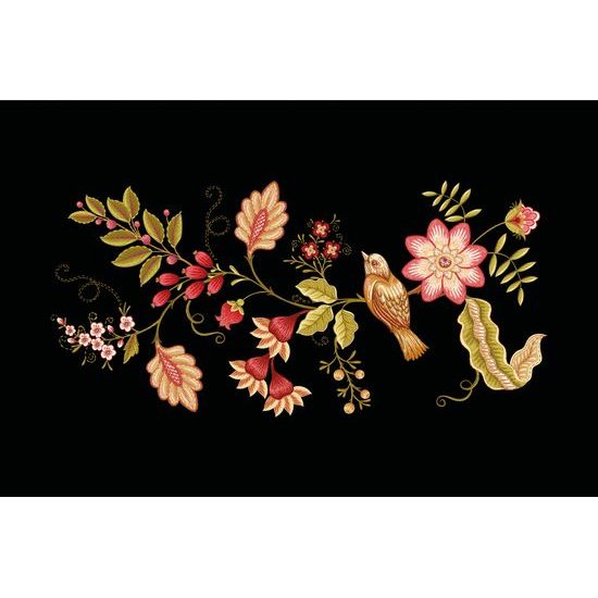 Tapeta vtáčik na vetvičke v ľudovom prevedení