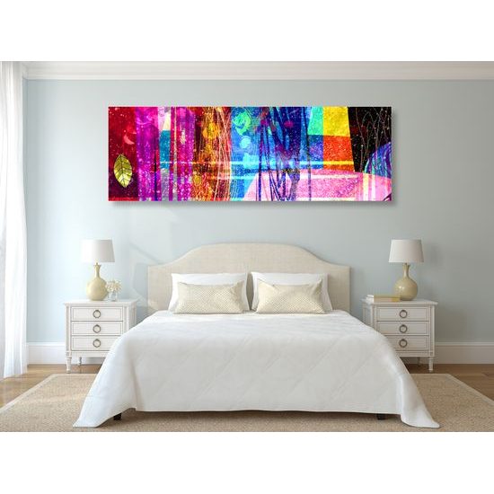 Obraz žiarivý a abstraktný výbuch farieb a vzorov