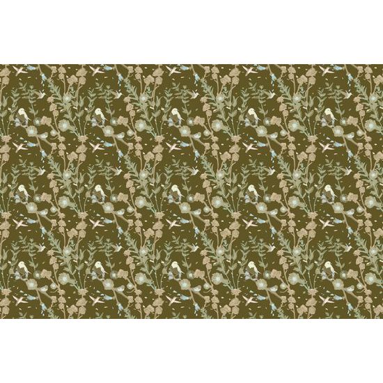 Samolepiaca tapeta kvitnúca lúka na zelenom pozadí