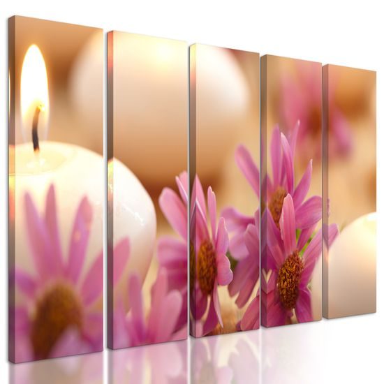 5-dielny obraz ukľudnujúce zátišie