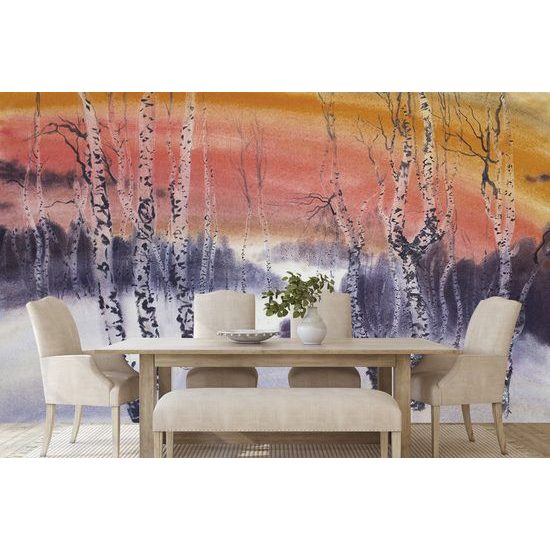 Tapeta tajomný brezový háj