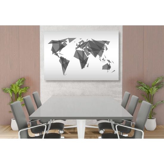 Obraz na korku geometrická moderná šedá mapa