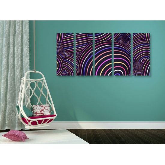 5-dielny obraz optická ilúzia tvorená guličkami