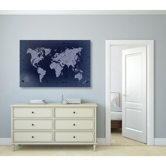 Obraz vintage mapa v modrom prevedení