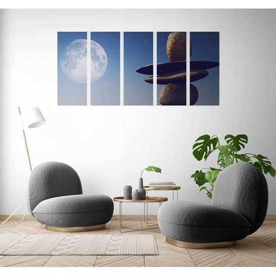 5-dielny obraz zaujímavý kamenný úkaz