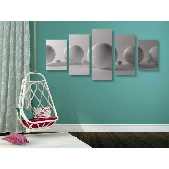 5-dielny obraz guľočky na jemnom pozadí