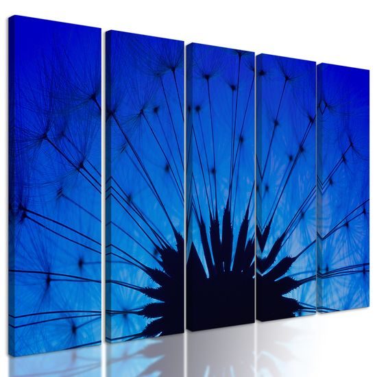 5-dielny obraz abstraktná nočná púpava