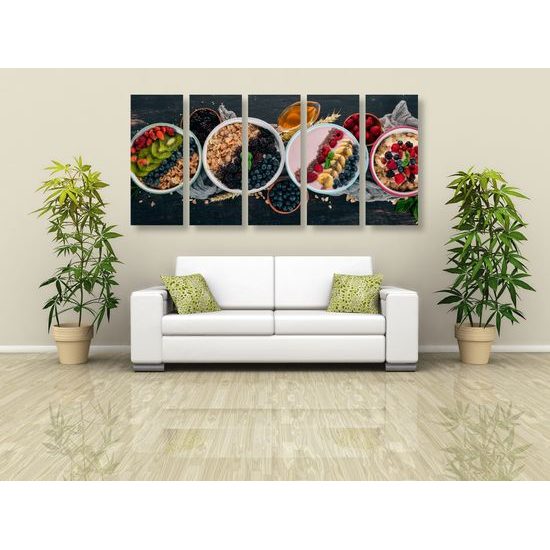5-dielny obraz zdravé fitness raňajky