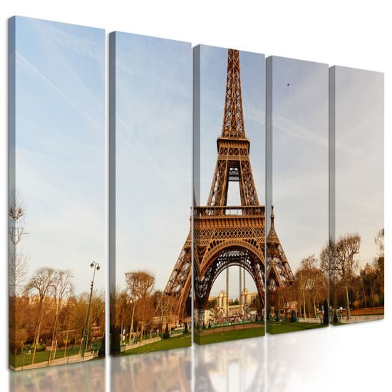 5-dielny obraz Eiffelová veža v plnej kráse