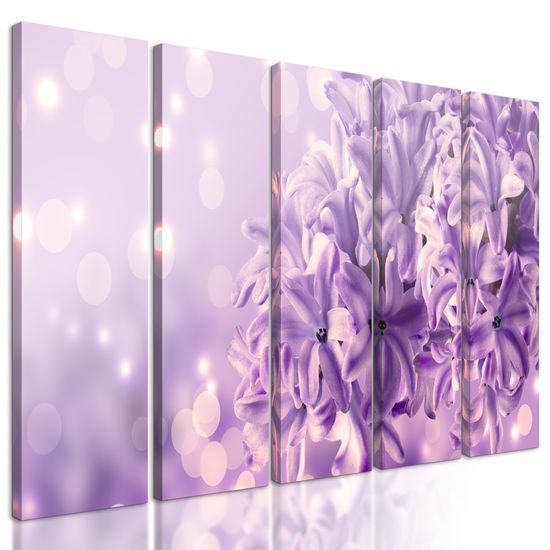 5-dielny obraz orgován v fialovom prevedení