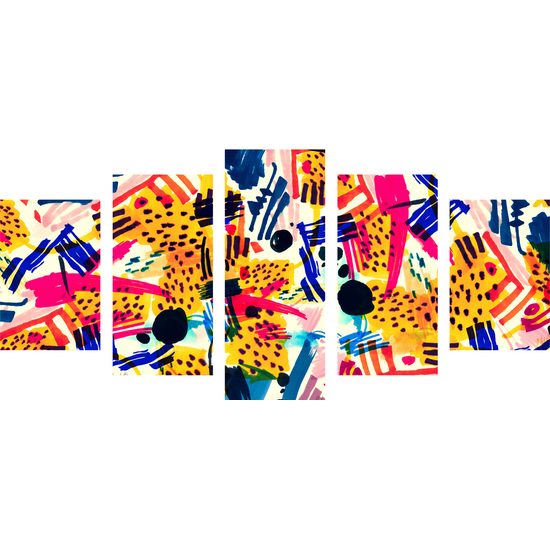 5-dielny obraz abstrakcia v pop art prevedení