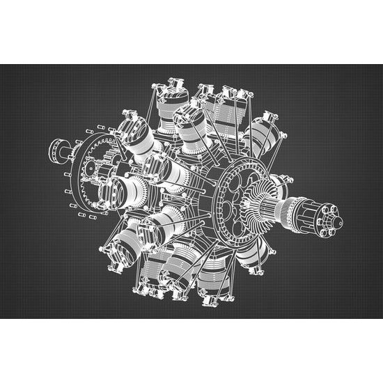Obraz nákres motora