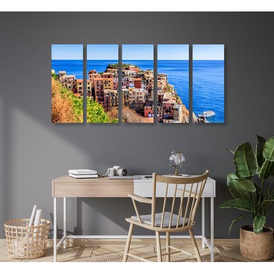 5-dielny obraz malé Talianske mestečko