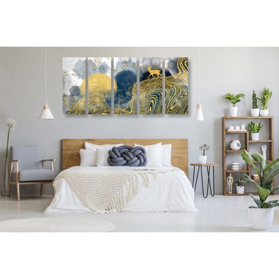 5-dielny obraz abstrakcia prírody