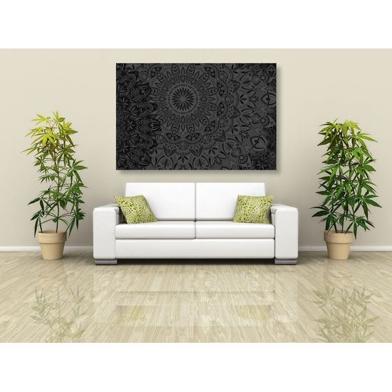 Obraz moderná Mandala v čiernobielom prevedení