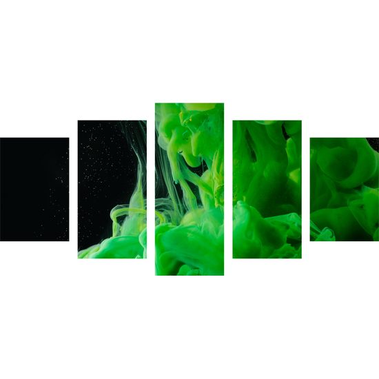 5-dielny obraz zelený dym