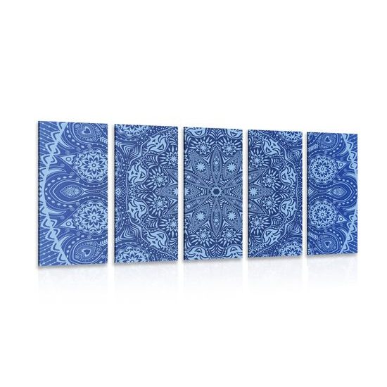 5-dielny obraz modrá luxusná Mandala
