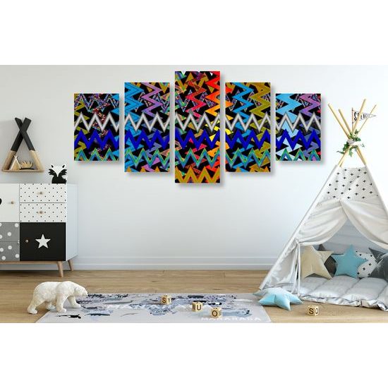 5-dielny obraz farebný abstraktný vzor