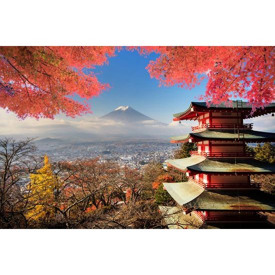 Samolepiaca fototapeta jesenný pohľad na Fuji v Japonsku