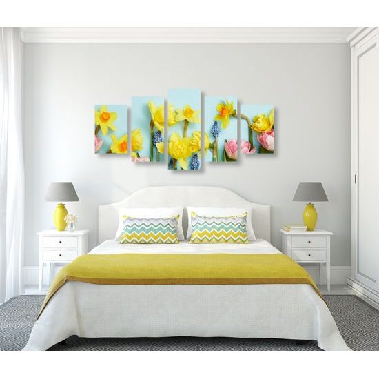 5-dielny obraz krásne jarné kvety