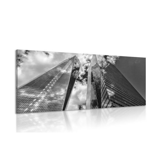 Obraz mrakodrapy v čiernobielom prevedení