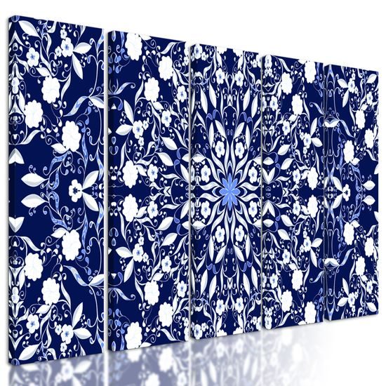 5-dielny obraz zaujimavá kvetinová Mandala