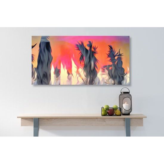 Obraz zasnežený les