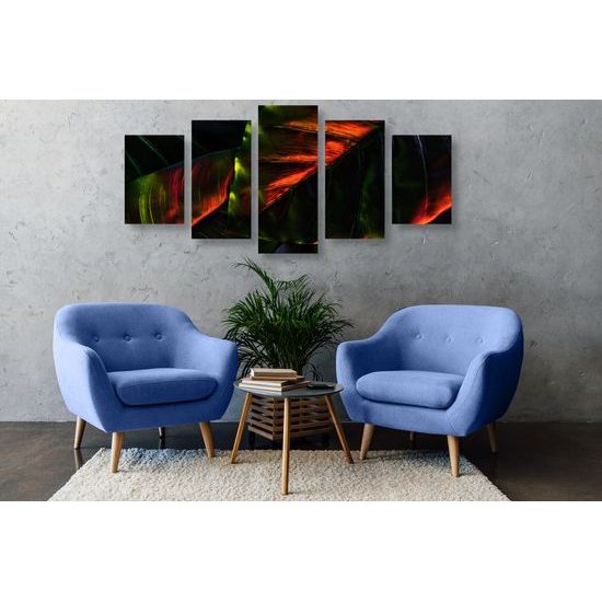 5-dielny obraz nádherné palmové listy