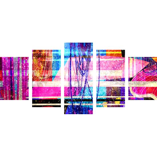 5-dielny obraz abstraktný výbuch farieb