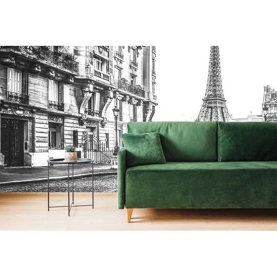 Tapeta čiernobiely retro pohľad na Eiffelovu vežu